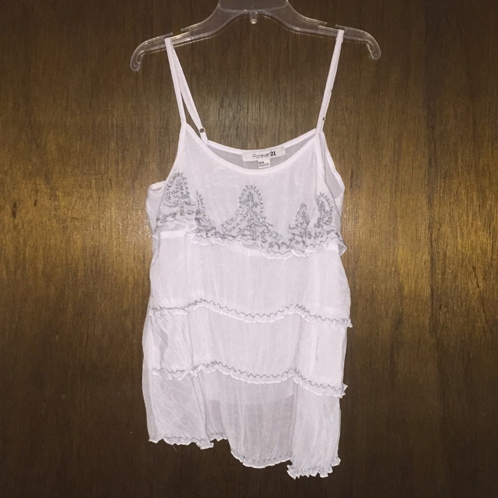 Embroidered tank top.